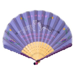 扇子 エゾオコジョ パープル KATOKOA mamoru カトコアマモル  プレゼント ギフト